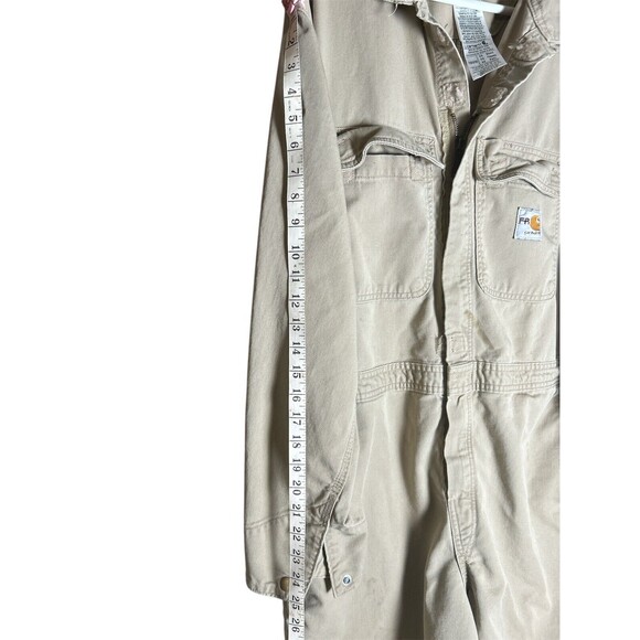 Carhartt FR Men's Khaki/Tan Size 44 Short Coveralls RN# 14806 - Picture 6 of 12
